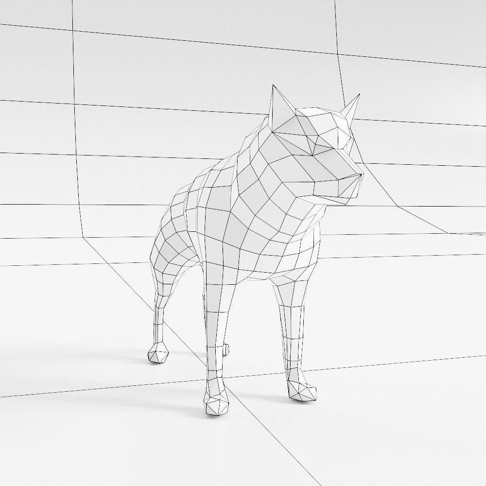 Dog 3d model polygonal Low-poly 3D model_5