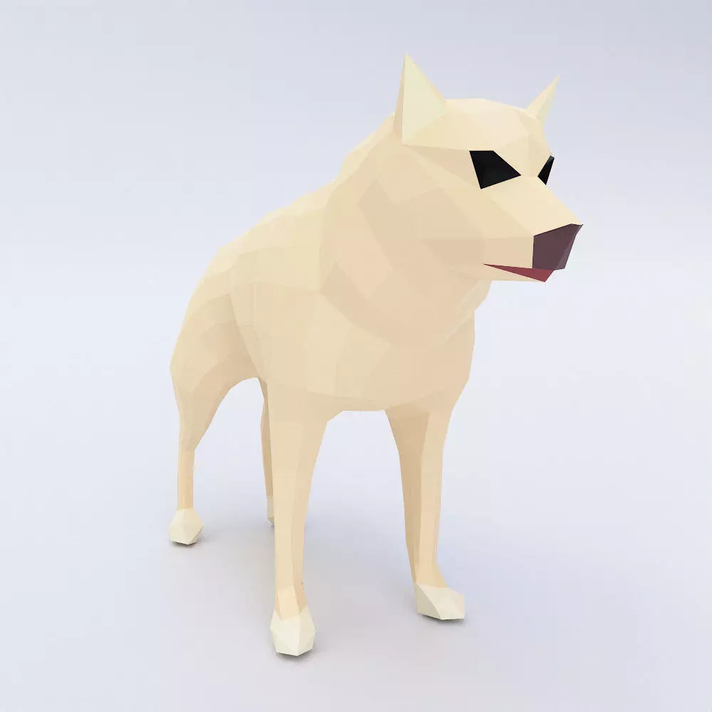 Dog 3d model polygonal Low-poly 3D model_0