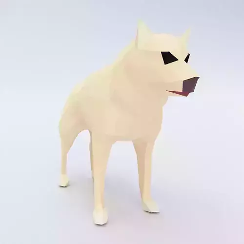 Dog 3d model polygonal