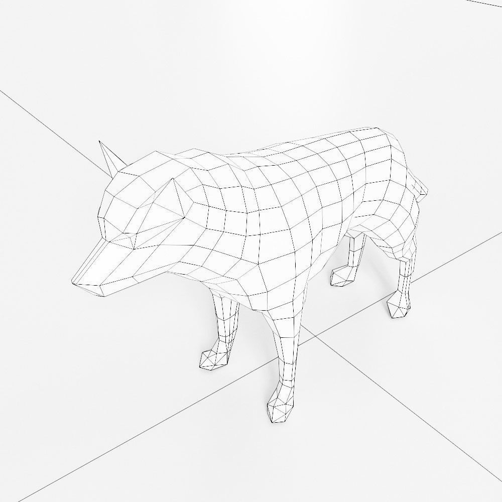 Dog 3d model polygonal Low-poly 3D model_3