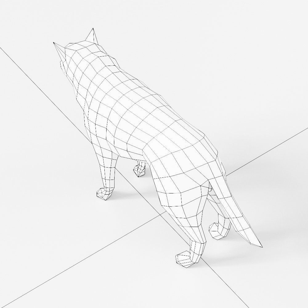 Dog 3d model polygonal Low-poly 3D model_4
