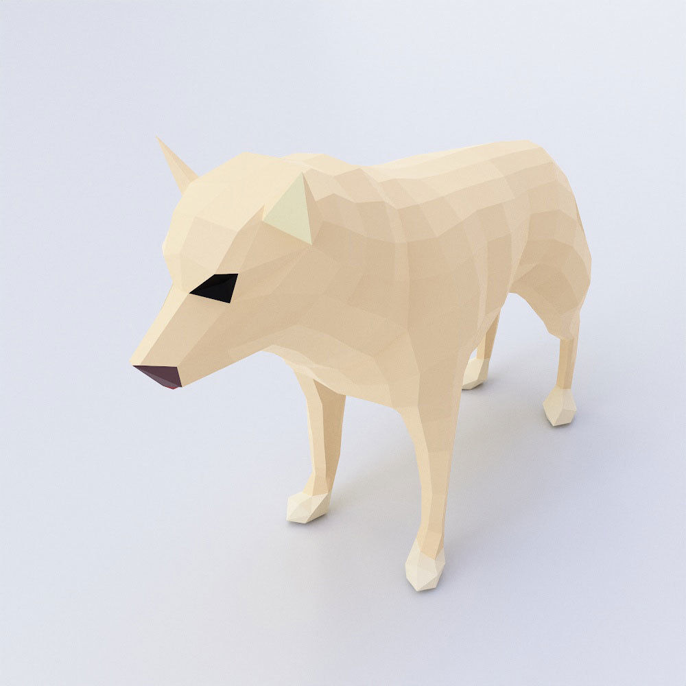 Dog 3d model polygonal Low-poly 3D model_1