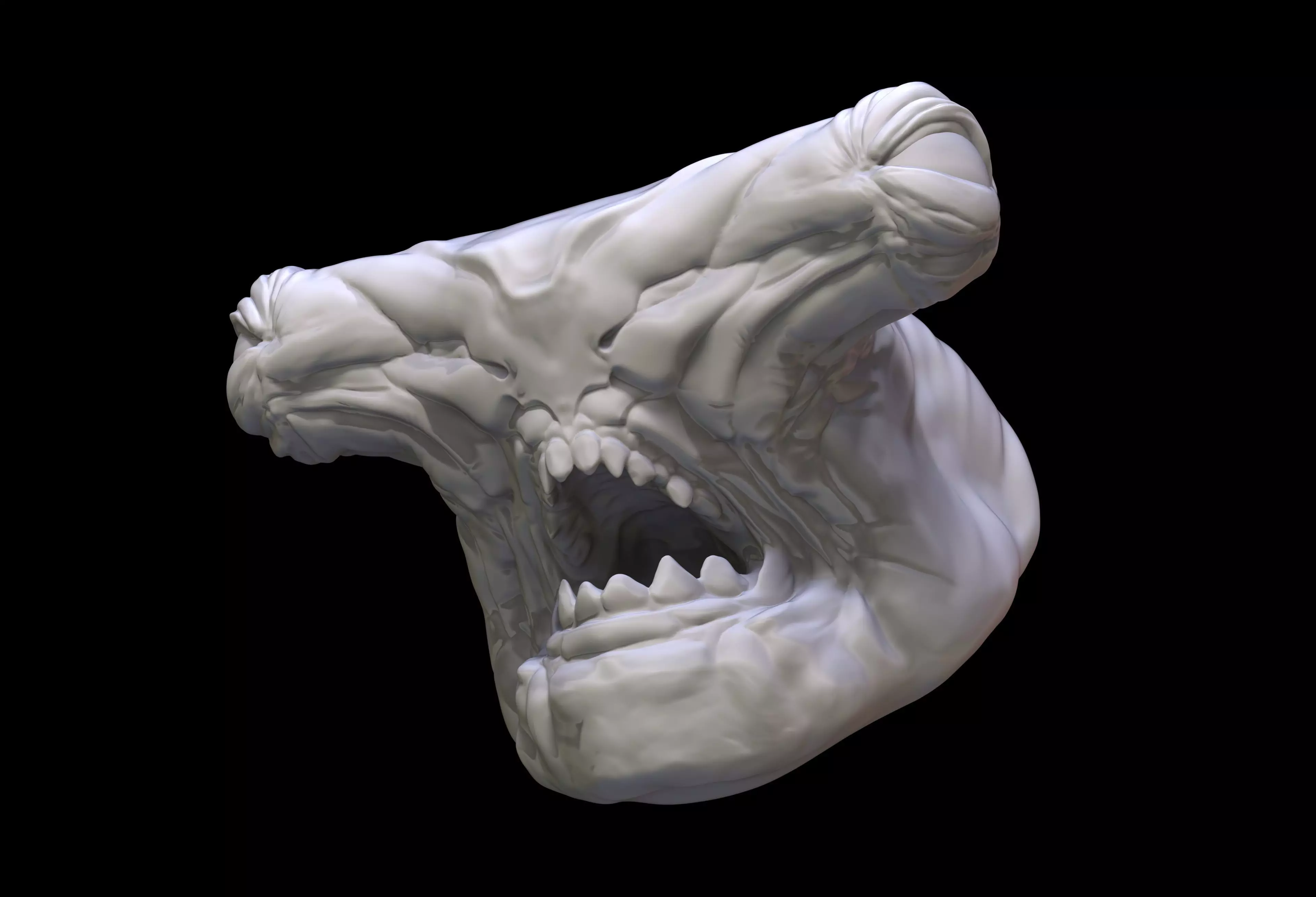 Hammer Head shark monster Sculpt 3D print model_0