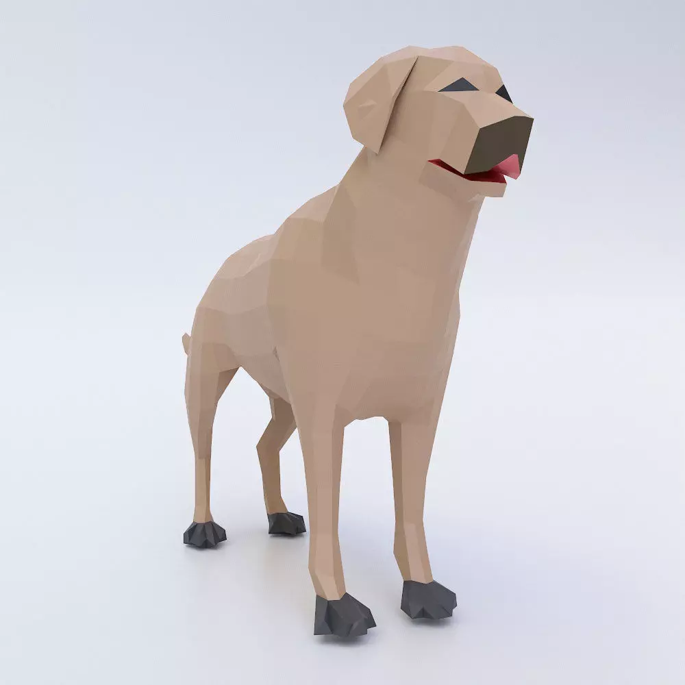 Dog 3d model labrador Low-poly 3D model