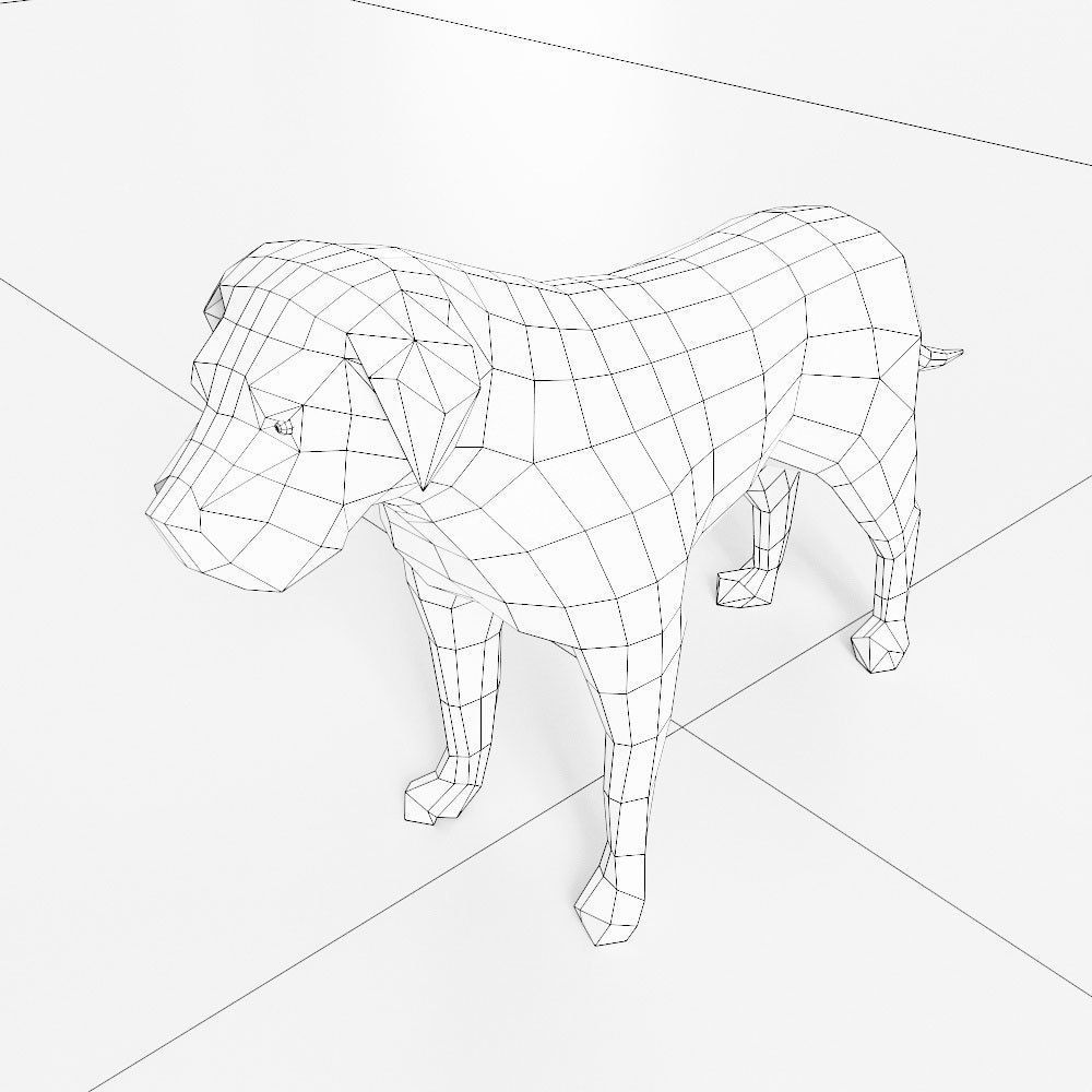 English mastiff Dog low poly 3d model  Low-poly 3D model_3
