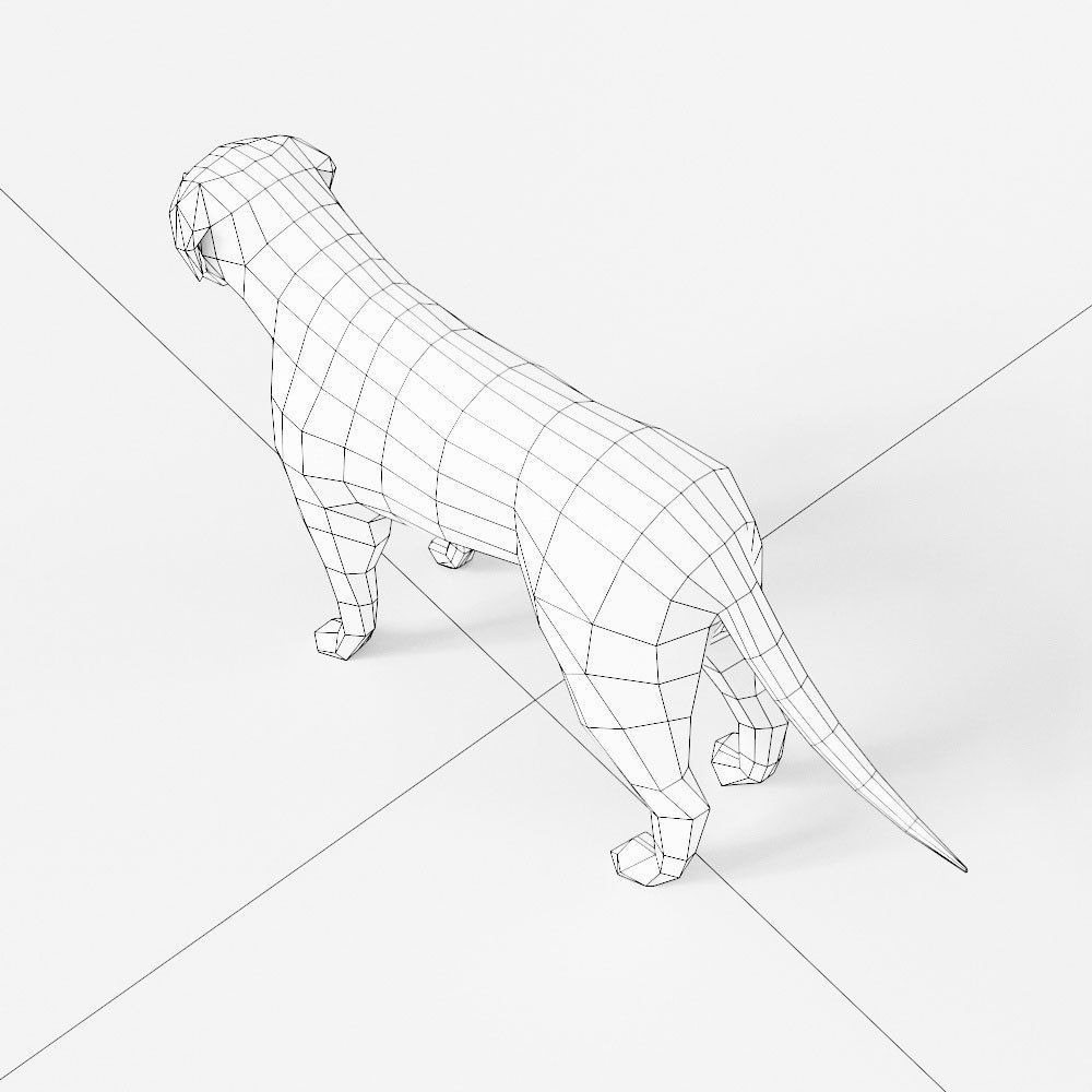 English mastiff Dog low poly 3d model  Low-poly 3D model_4