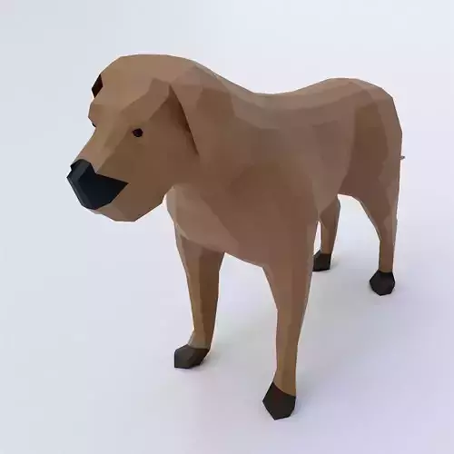 English mastiff Dog low poly 3d model 