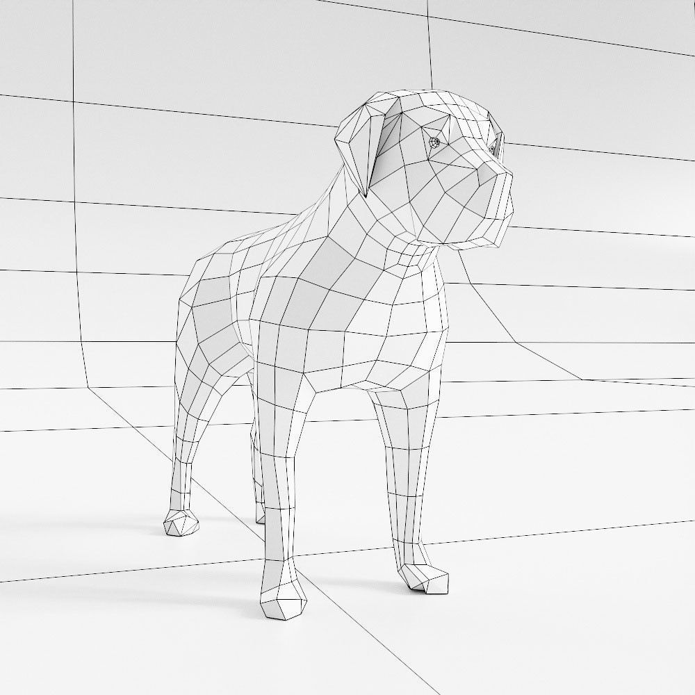 English mastiff Dog low poly 3d model  Low-poly 3D model_5