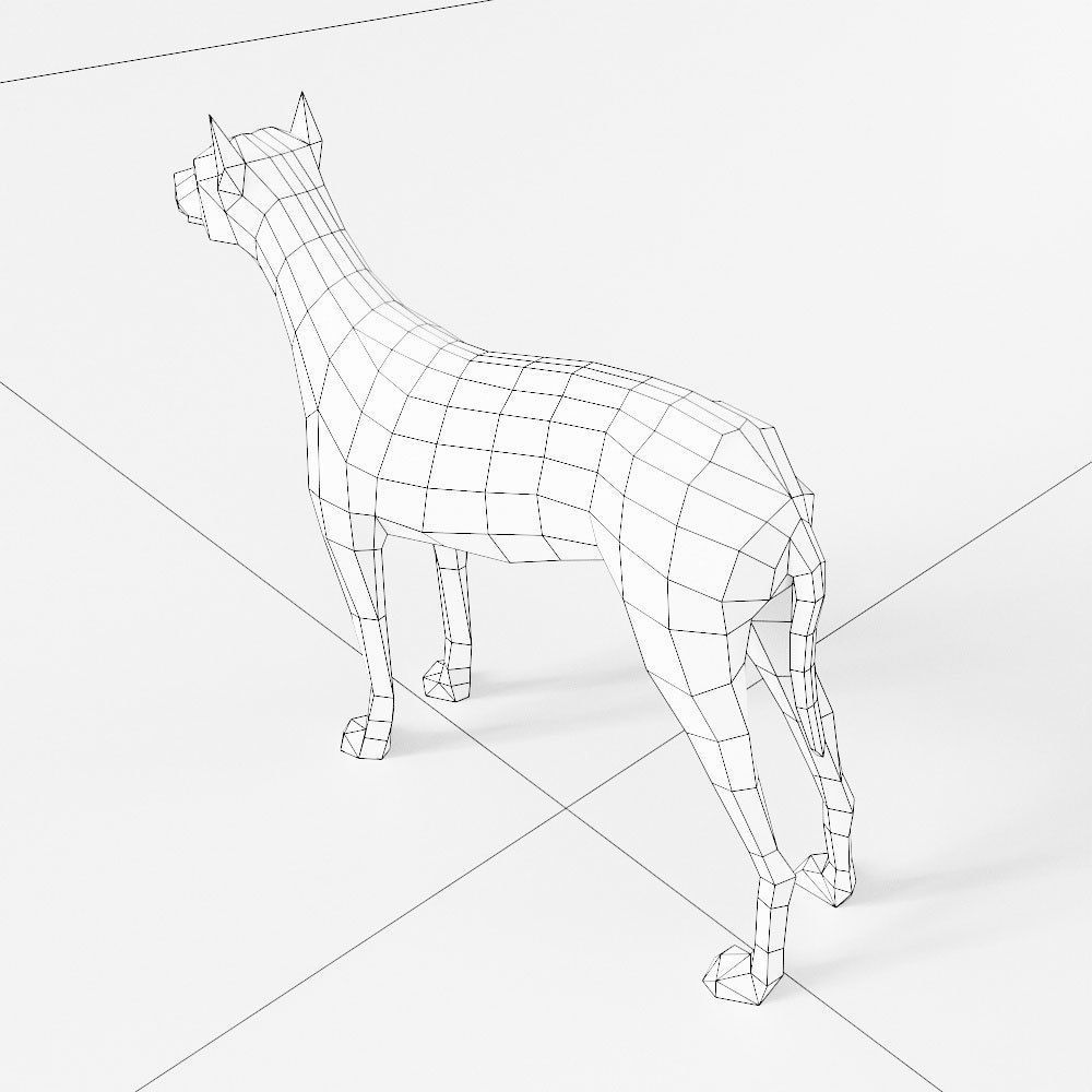German Mastiff dog 3d model  Low-poly 3D model_4
