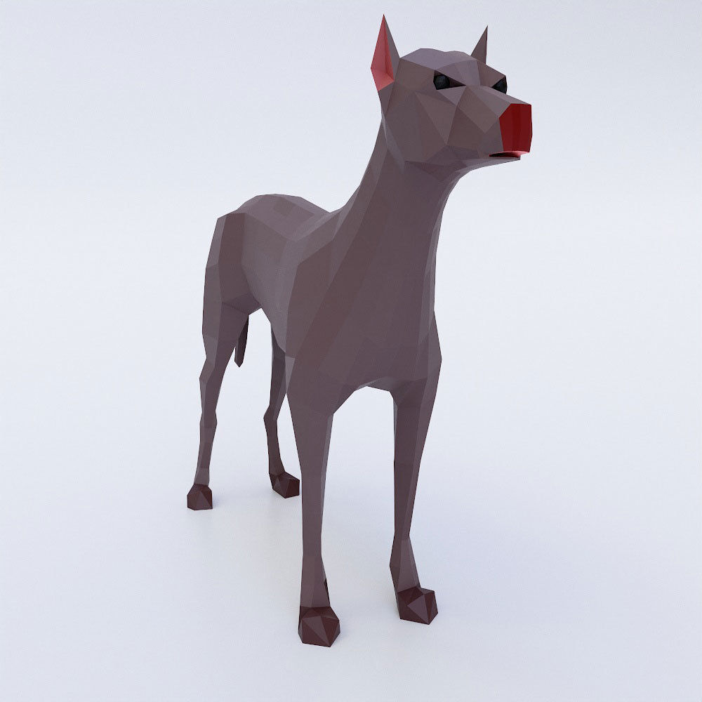 German Mastiff dog 3d model  Low-poly 3D model_1