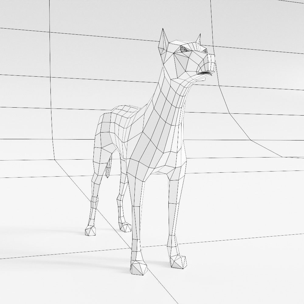 German Mastiff dog 3d model  Low-poly 3D model_5