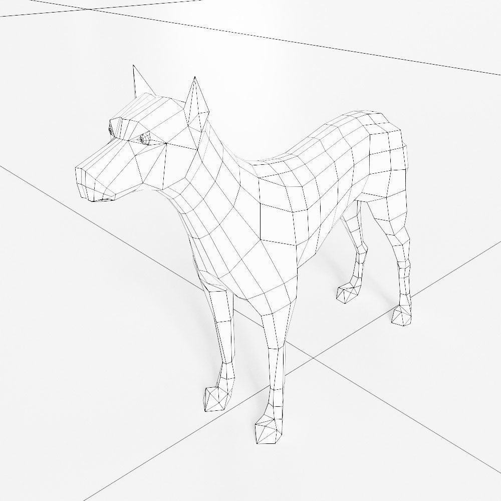 German Mastiff dog 3d model  Low-poly 3D model_3