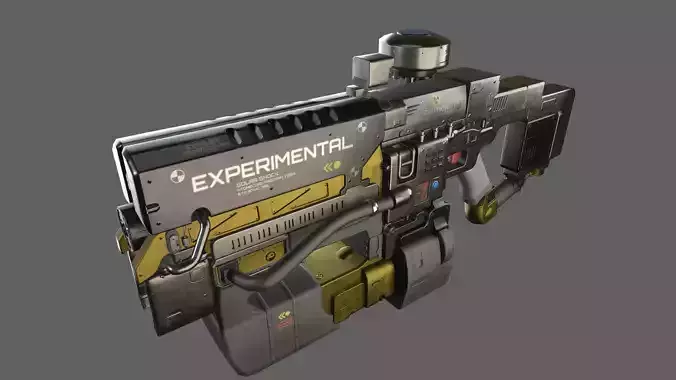 Sci-fi gun Low-poly 3D model