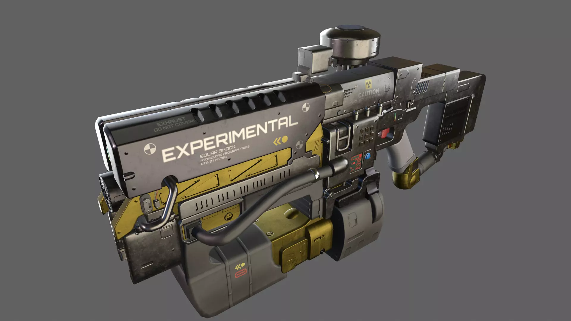 Sci-fi gun Low-poly 3D model_0
