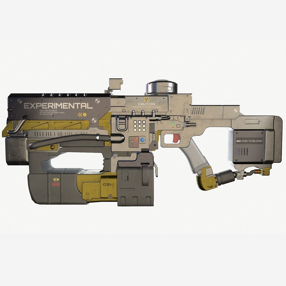 Sci-fi gun Low-poly 3D model_2