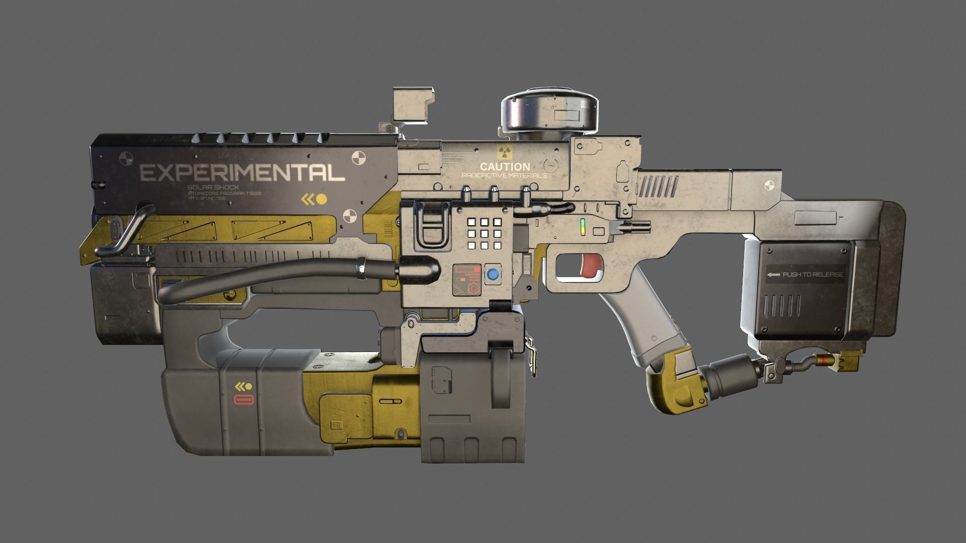 Sci-fi gun Low-poly 3D model_6