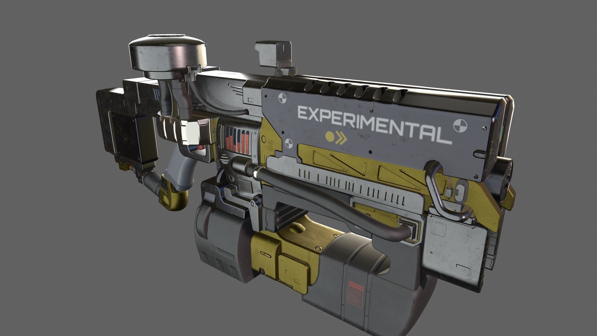 Sci-fi gun Low-poly 3D model_3