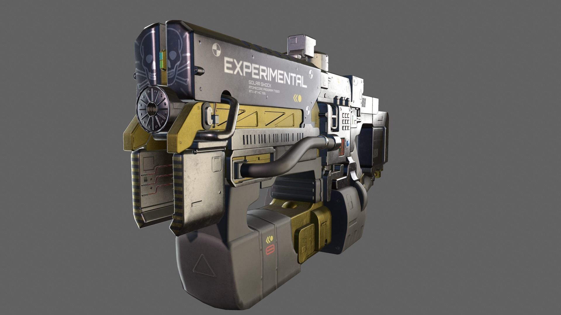 Sci-fi gun Low-poly 3D model_7