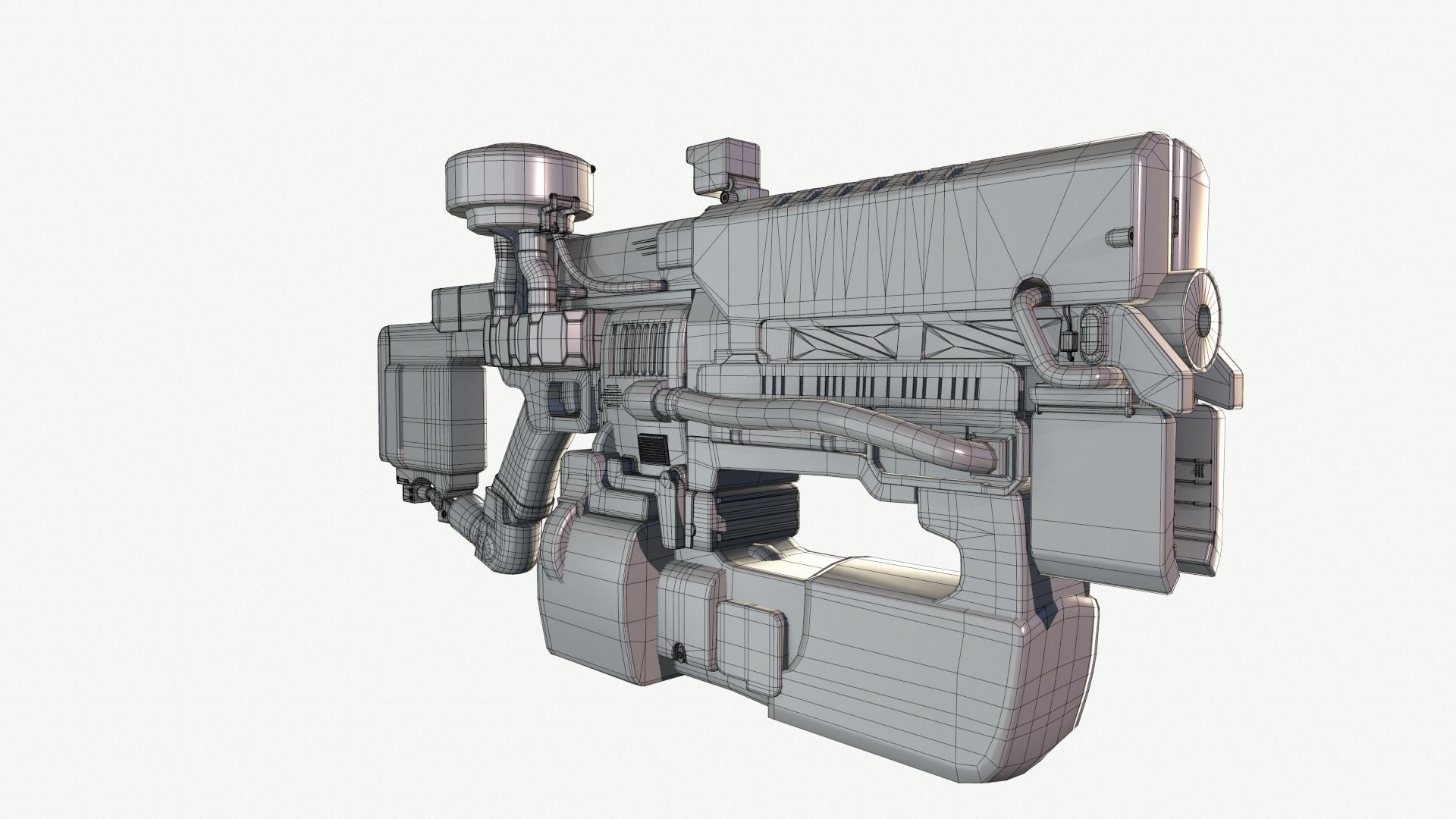Sci-fi gun Low-poly 3D model_9
