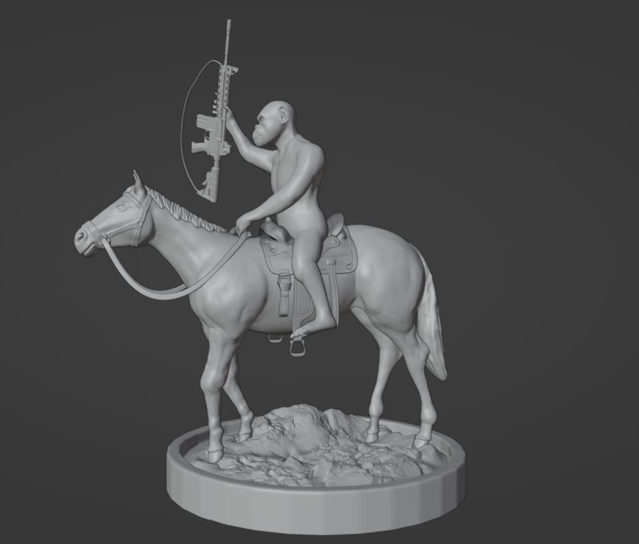 PLANET OF THE APES - APE WITH HORSE AND GUN - MONKEY WARRIOR 3D model ...