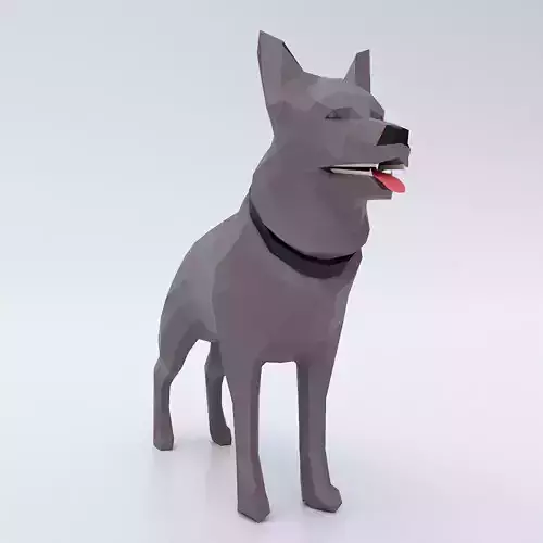German shepherd low poly 3d model 