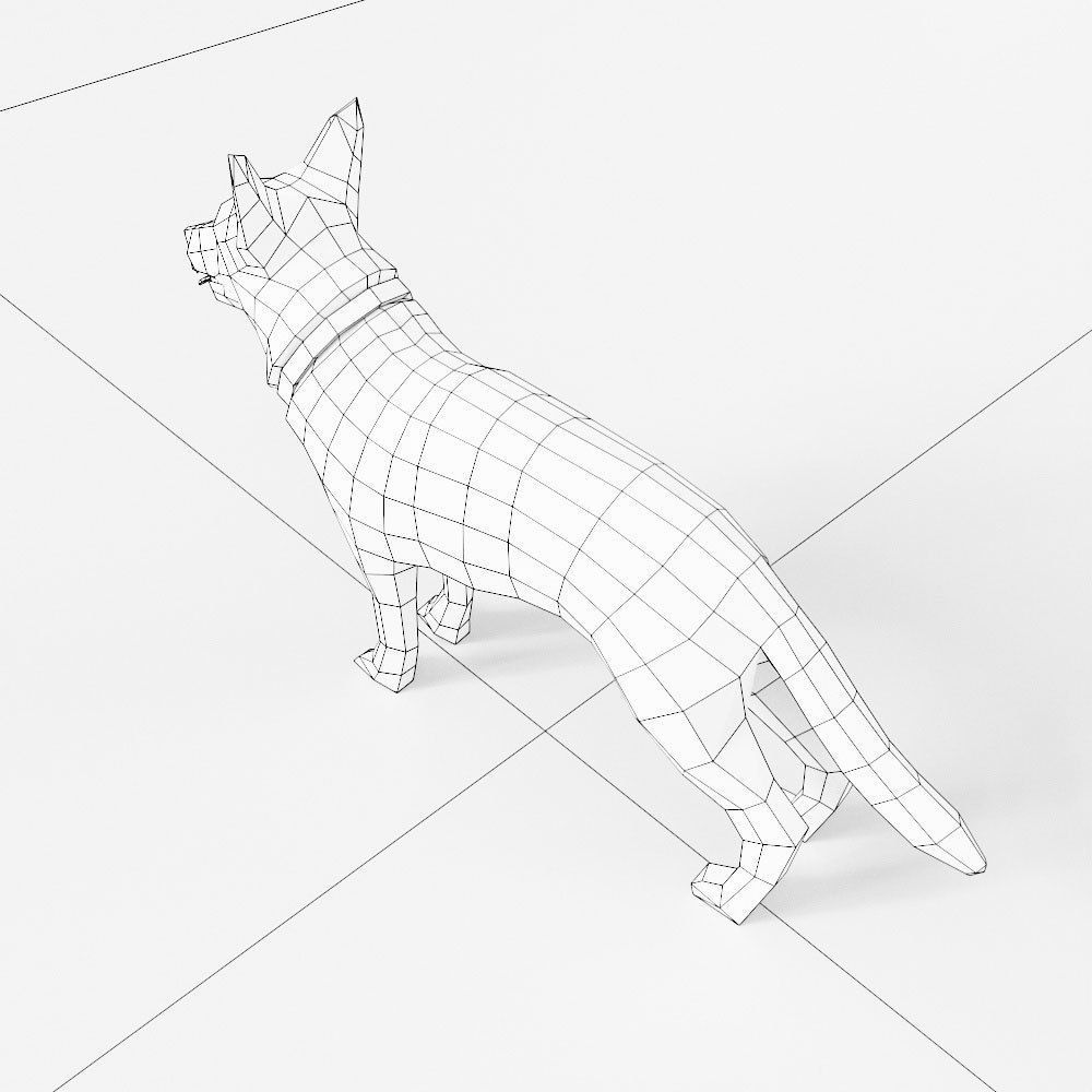 German shepherd low poly 3d model  Low-poly 3D model_5