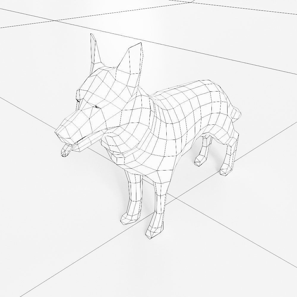 German shepherd low poly 3d model  Low-poly 3D model_4
