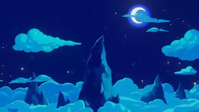 montain clouds blender