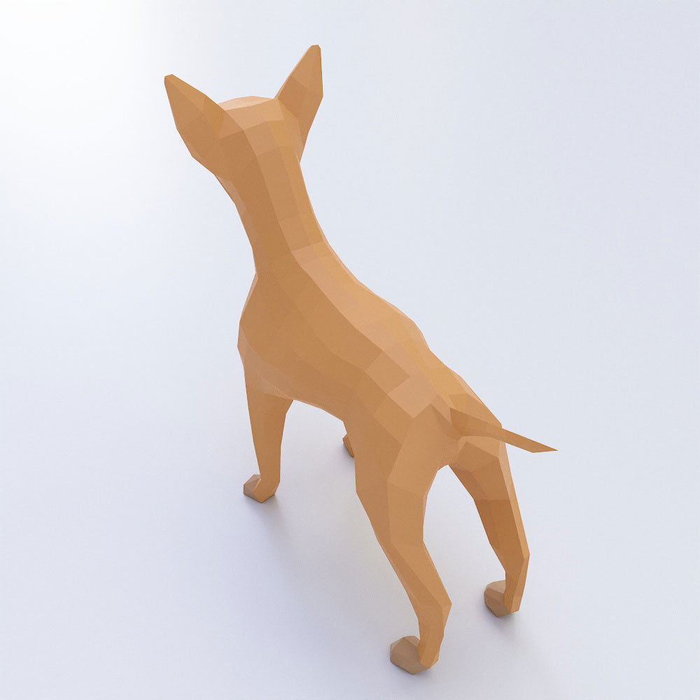 Puppy 3d model chihuahua dog in low polygons Low-poly 3D model_2