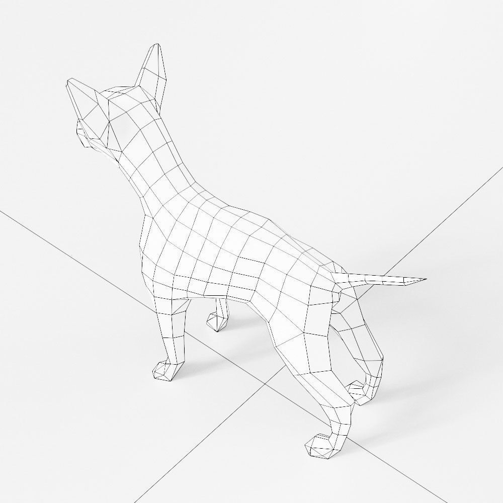 Puppy 3d model chihuahua dog in low polygons Low-poly 3D model_5