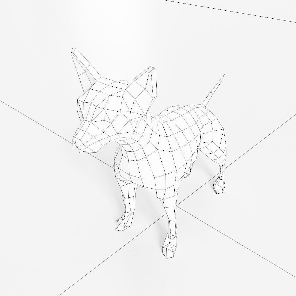 Puppy 3d model chihuahua dog in low polygons Low-poly 3D model_4