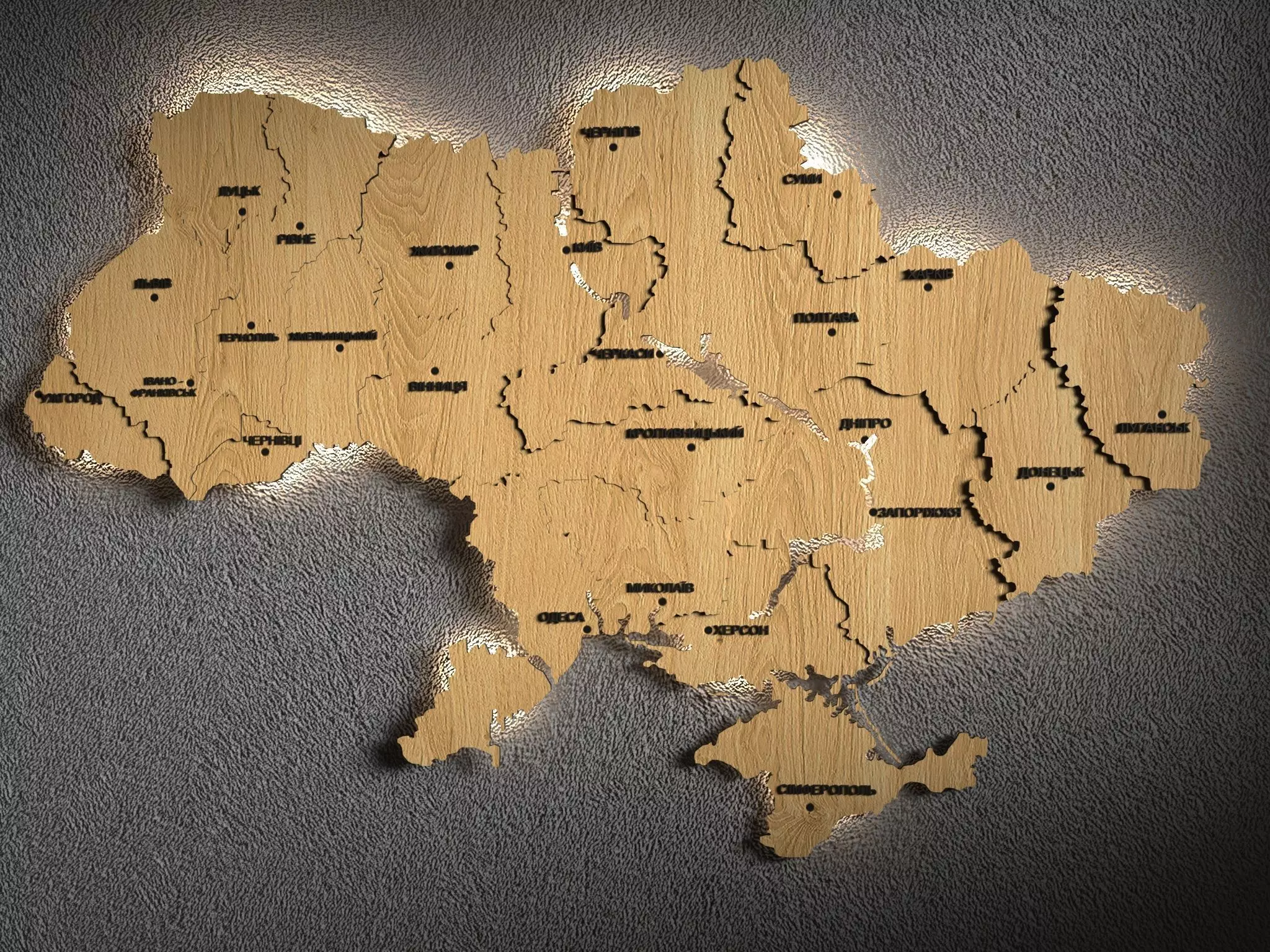 Decorative panel in the form of a map of Ukraine 3D model_0