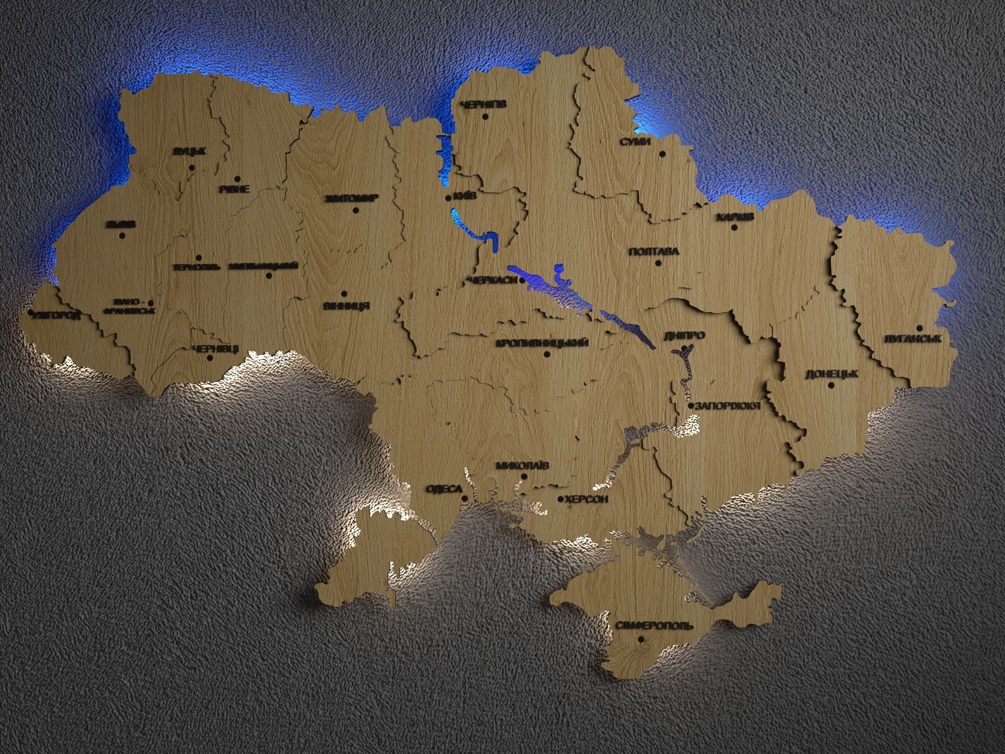 Decorative panel in the form of a map of Ukraine 3D model_1