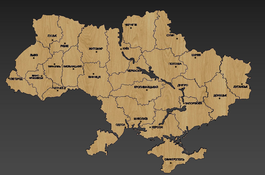 Decorative panel in the form of a map of Ukraine 3D model_2