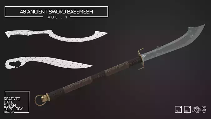 40 Ancient Sword Basemesh Vol1