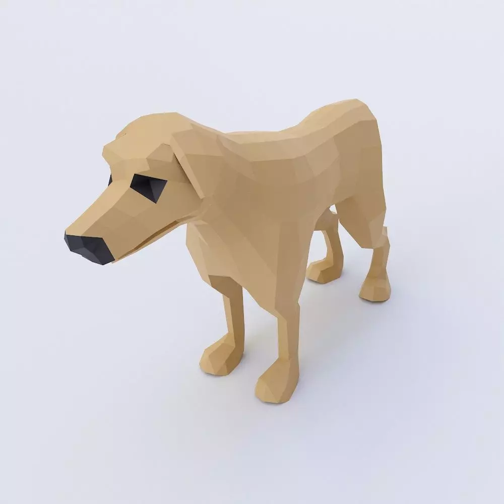 Street dog 3d model Low-poly 3D model