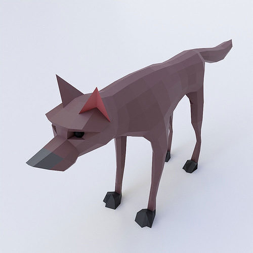 Wolf 3d model polygonal Low-poly 3D model