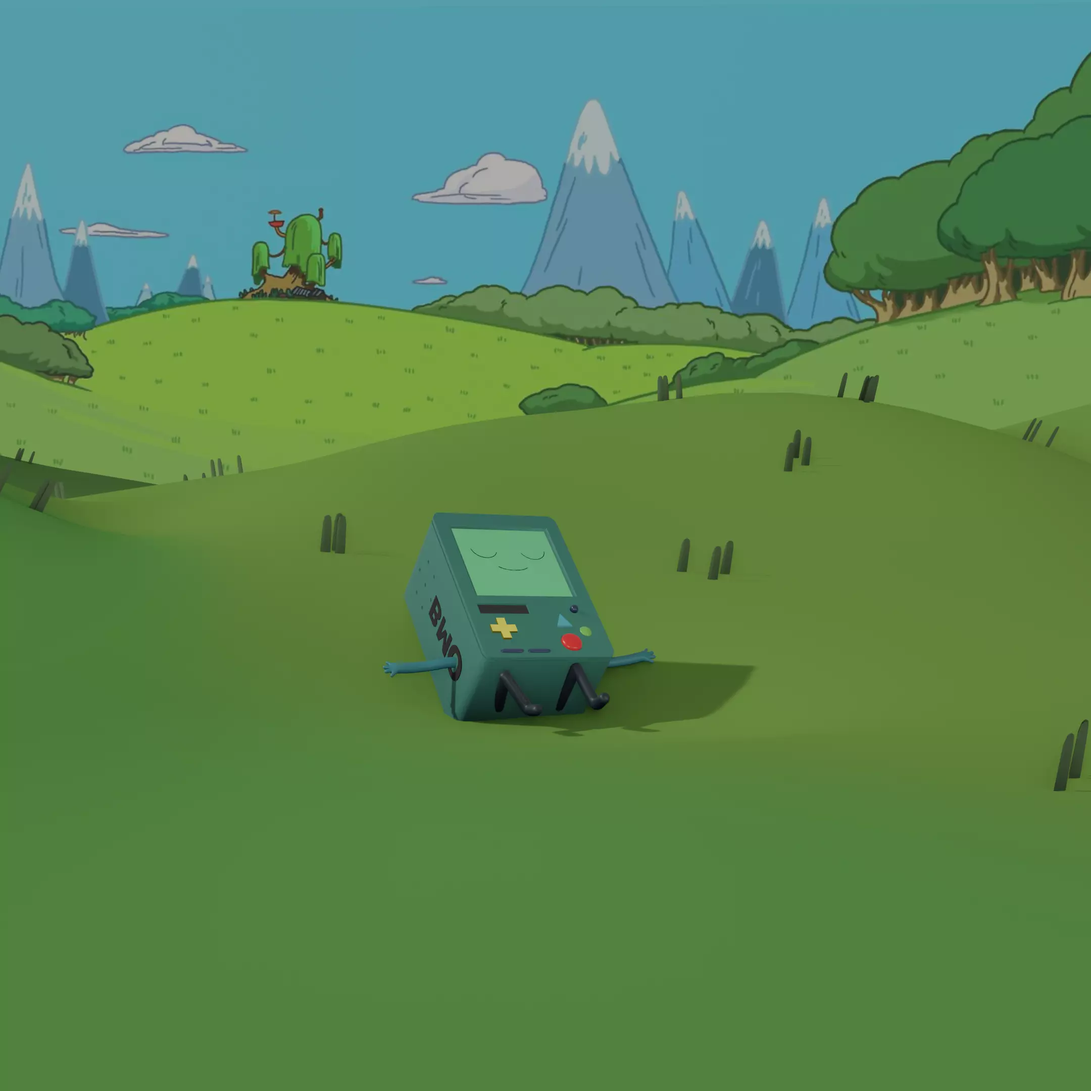 BMO cute rig blender Low-poly 3D model_0