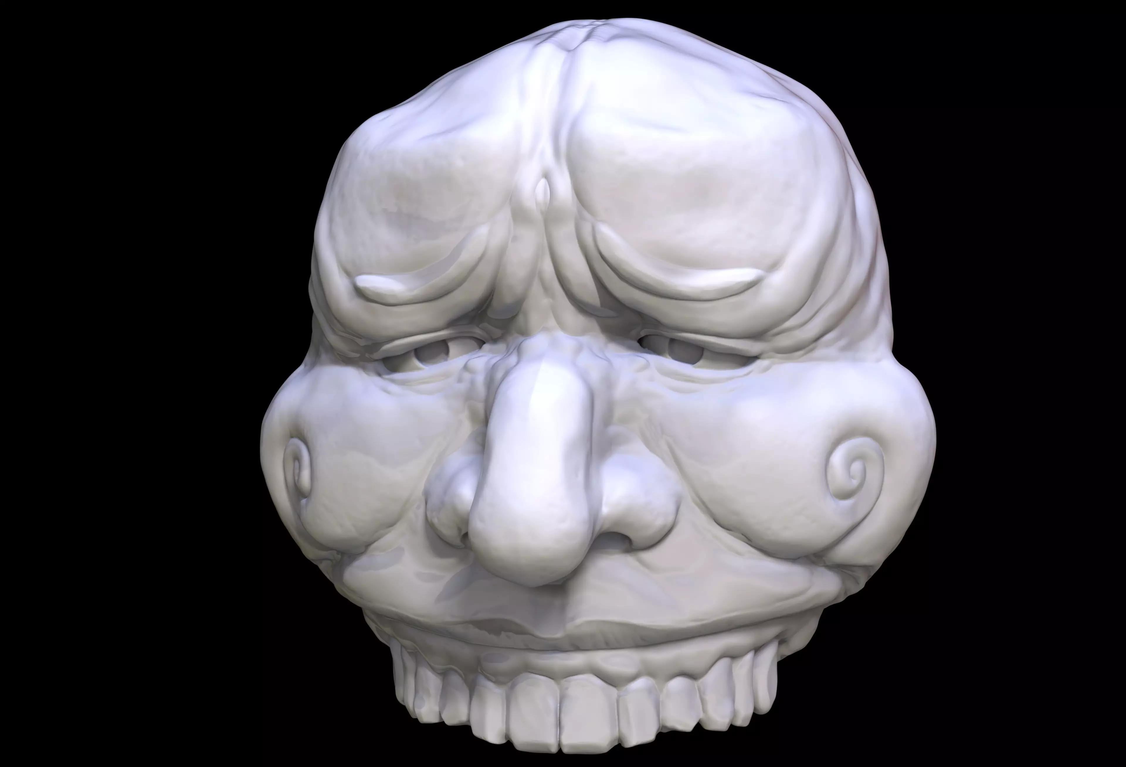 Mopey creepy head Sculpt 3D print model