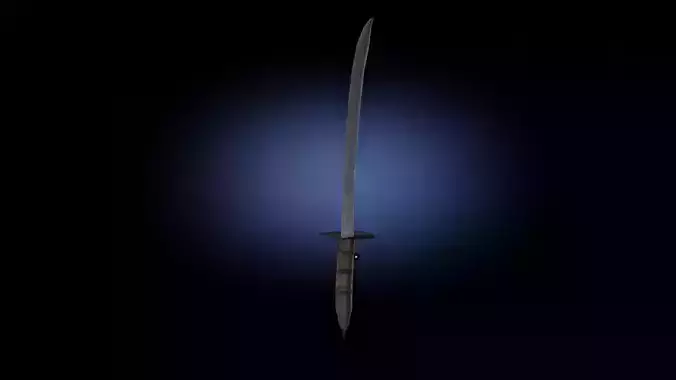 Low poly sword game ready PBR samurai Free low-poly 3D model