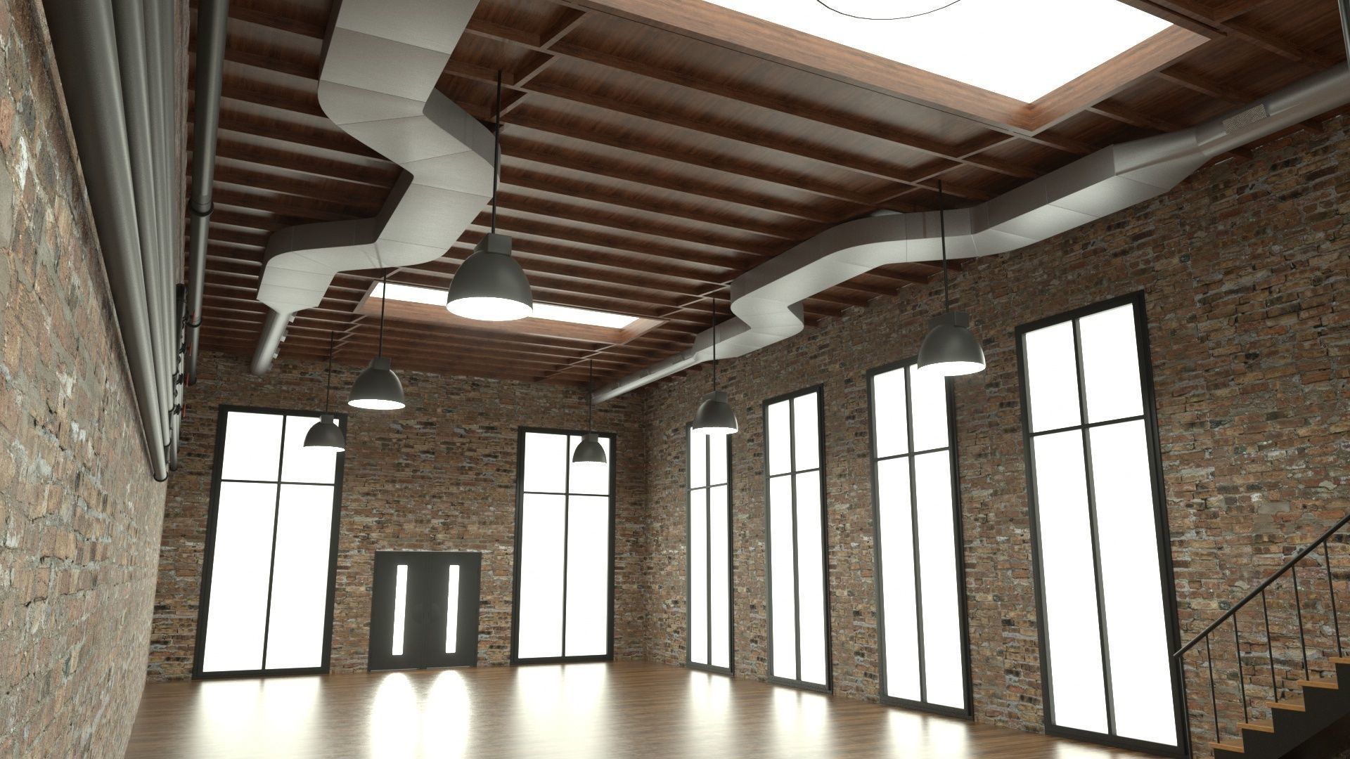 Gallery Event Space 3D model_2