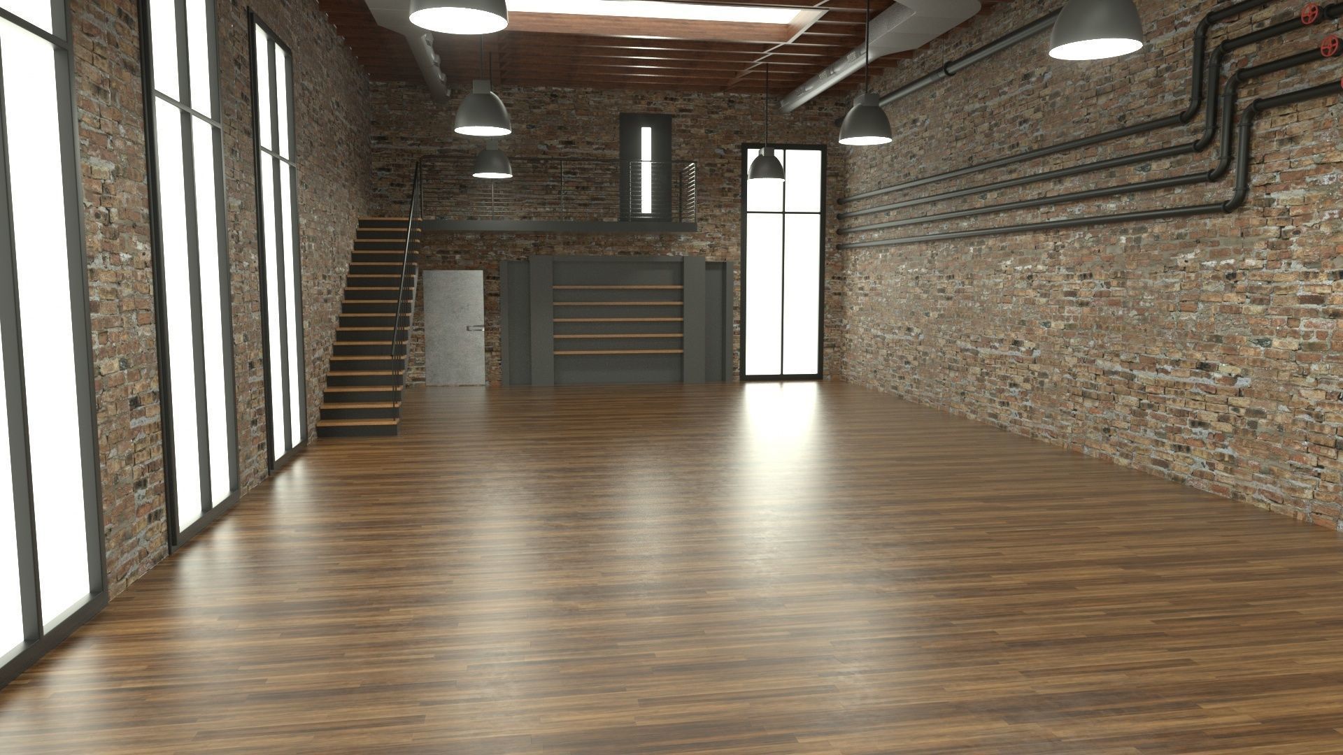 Gallery Event Space 3D model_1