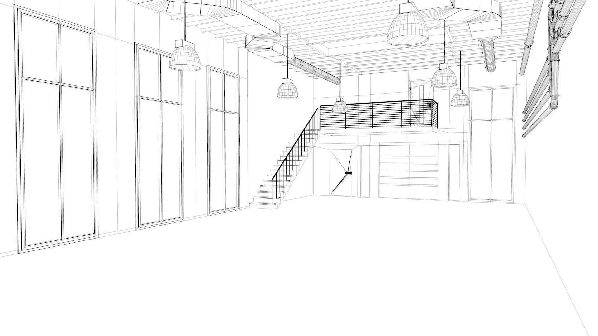 Gallery Event Space 3D model_6