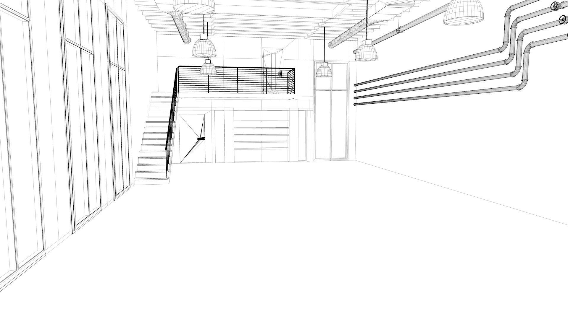 Gallery Event Space 3D model_7