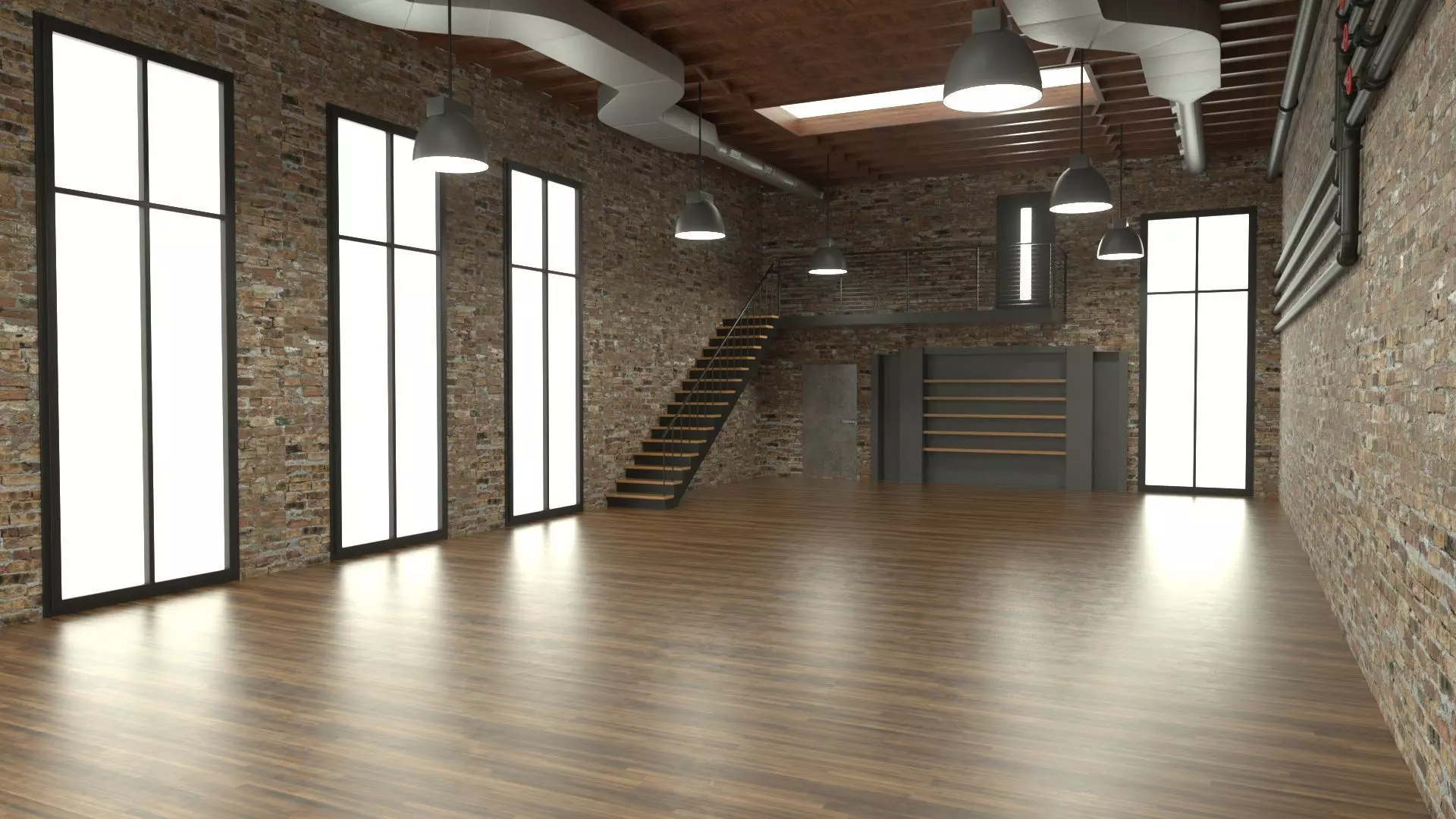 Gallery Event Space 3D model_0