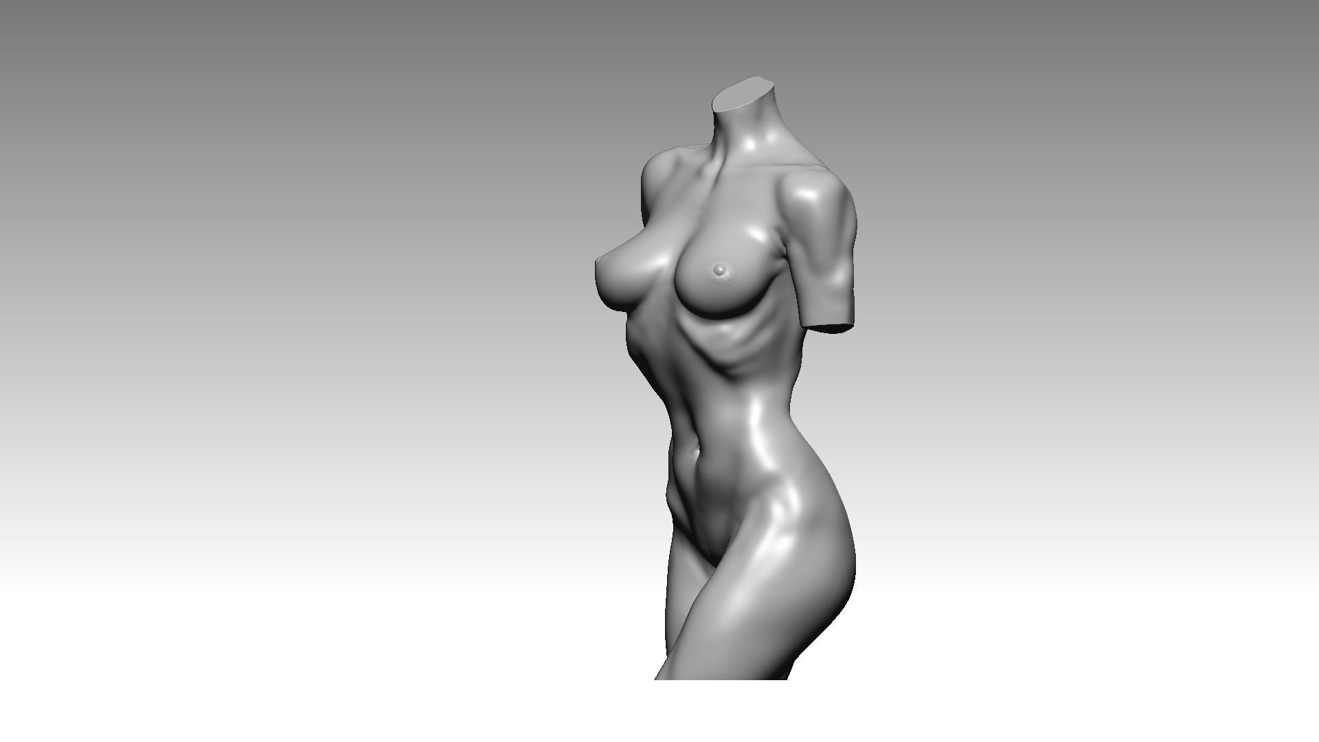 Figure wooman torso 3D model_7