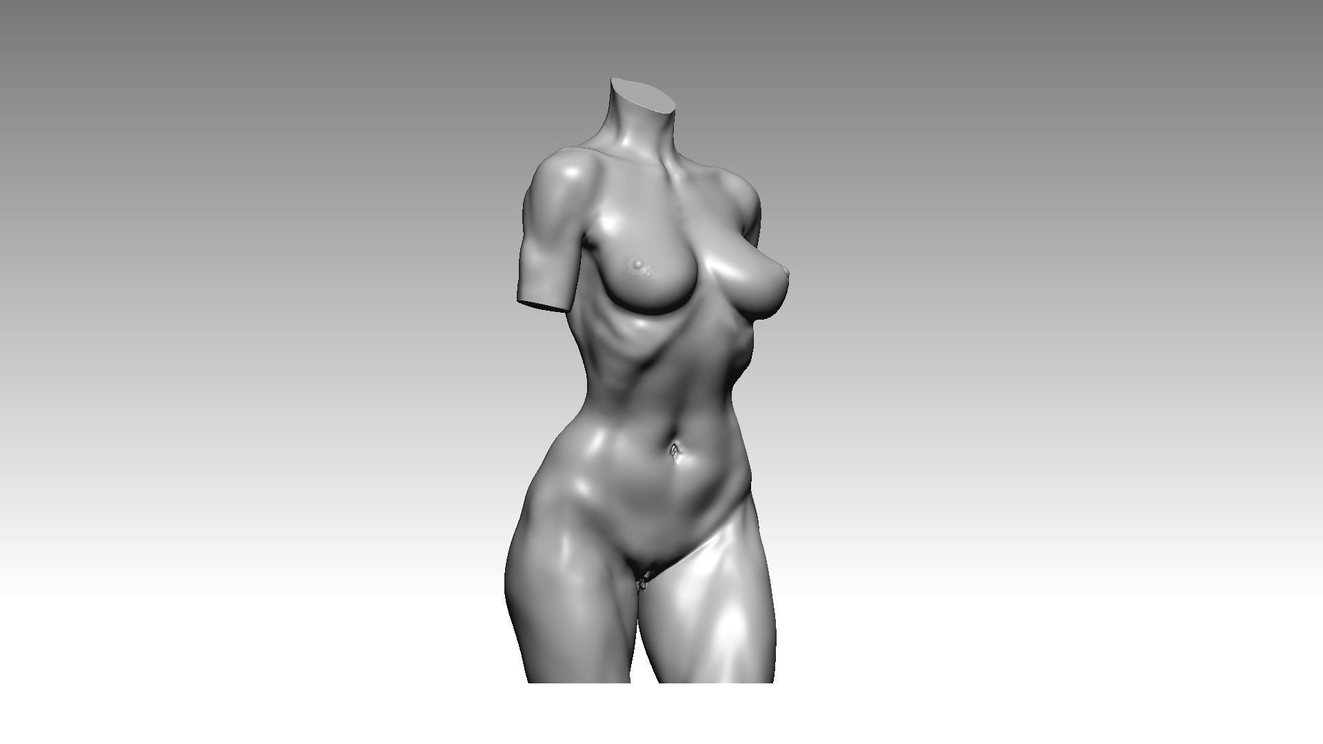 Figure wooman torso 3D model_3