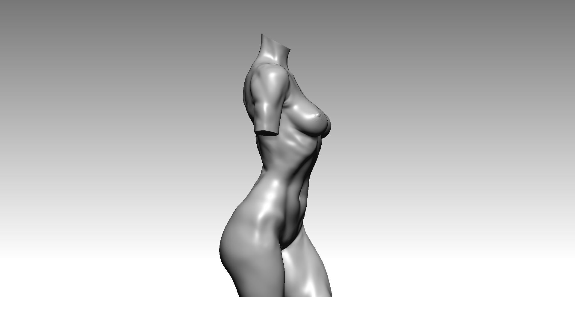 Figure wooman torso 3D model_4