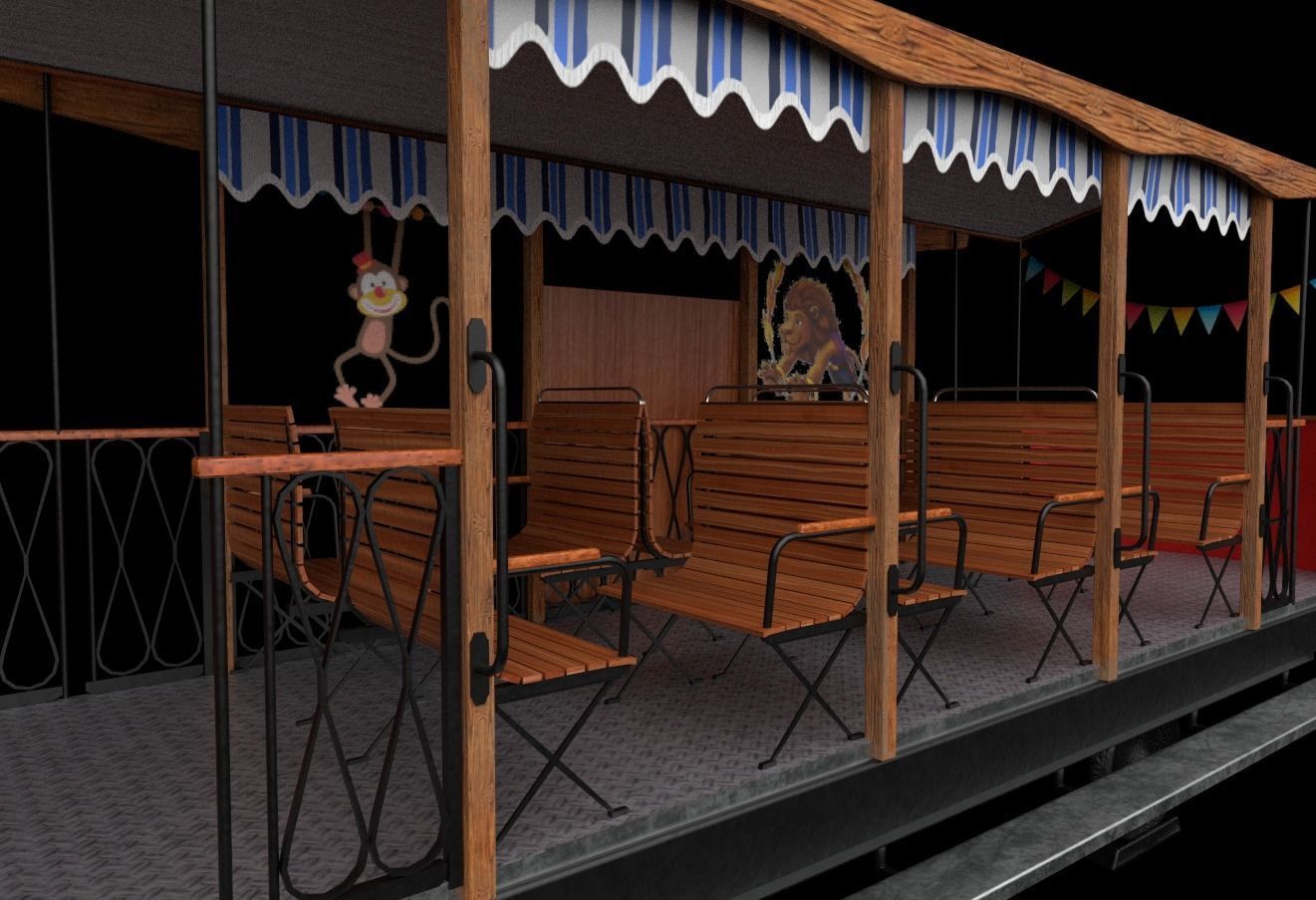 Circus venice city hall at sunset Low-poly 3D model_12