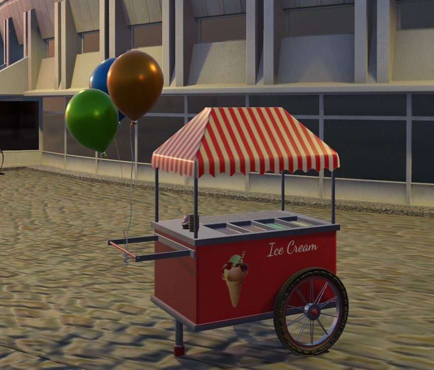 Circus venice city hall at sunset Low-poly 3D model_13